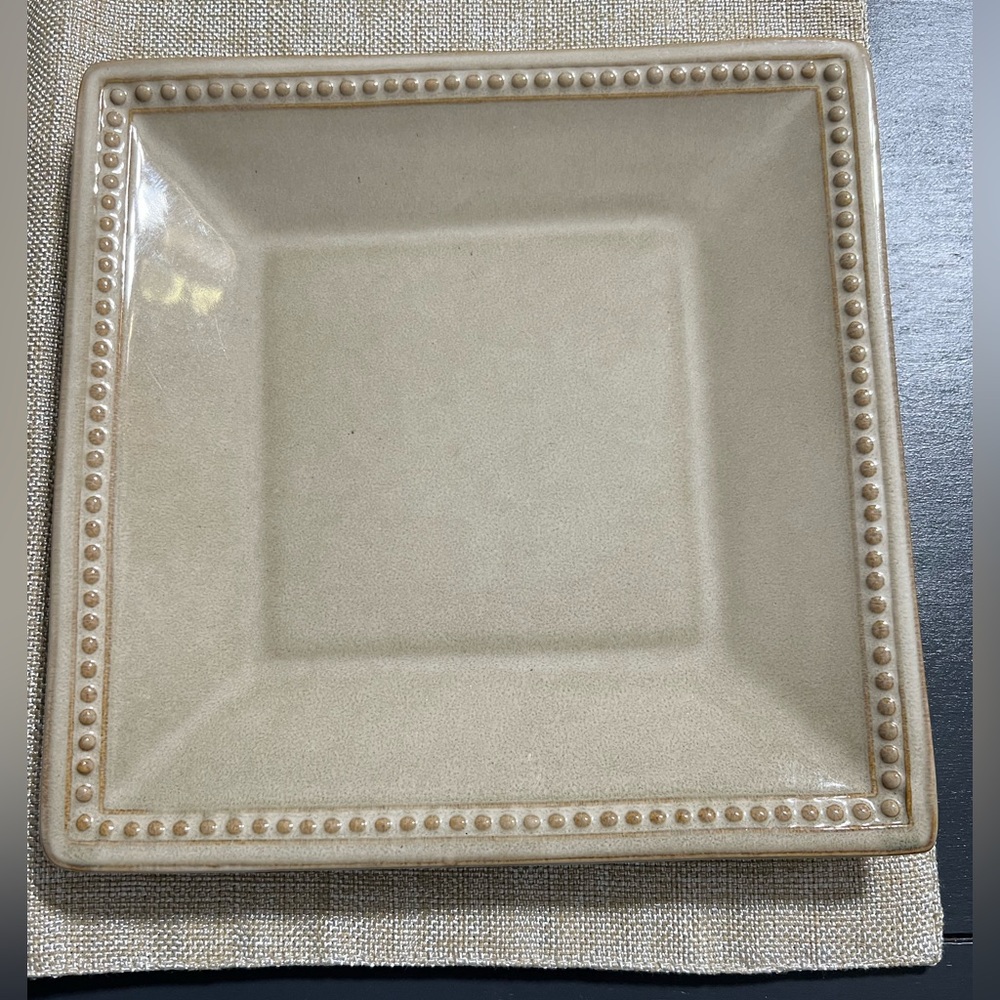 Set of 6 square cream salad plates from pier1